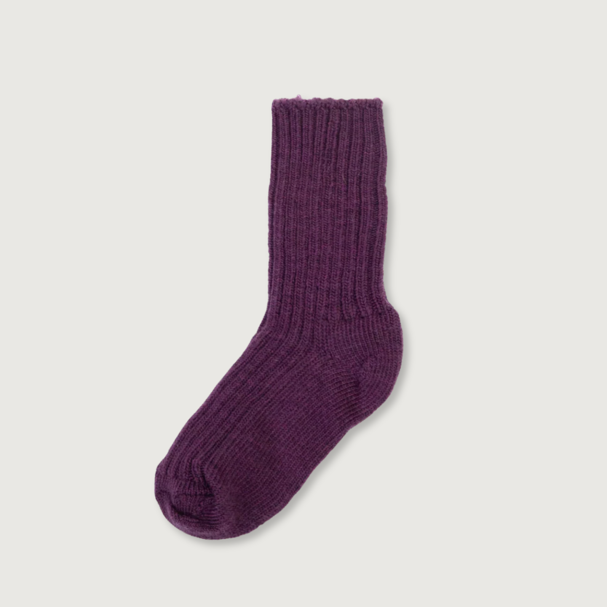 Joha Merino Wool Rib Socks | Aubergine Melange