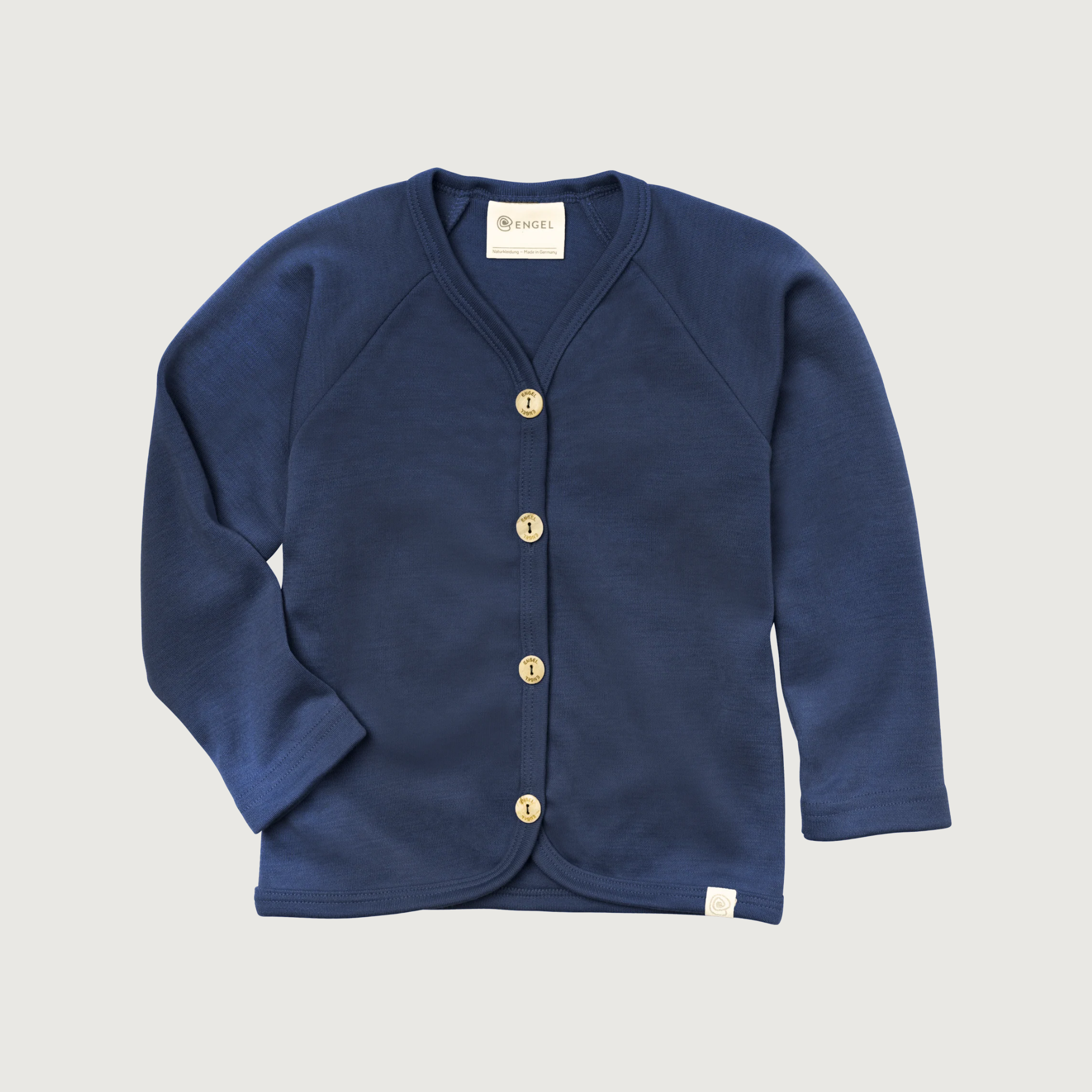 Engel Natur Wool-Silk Blend Kids Cardigan | Navy