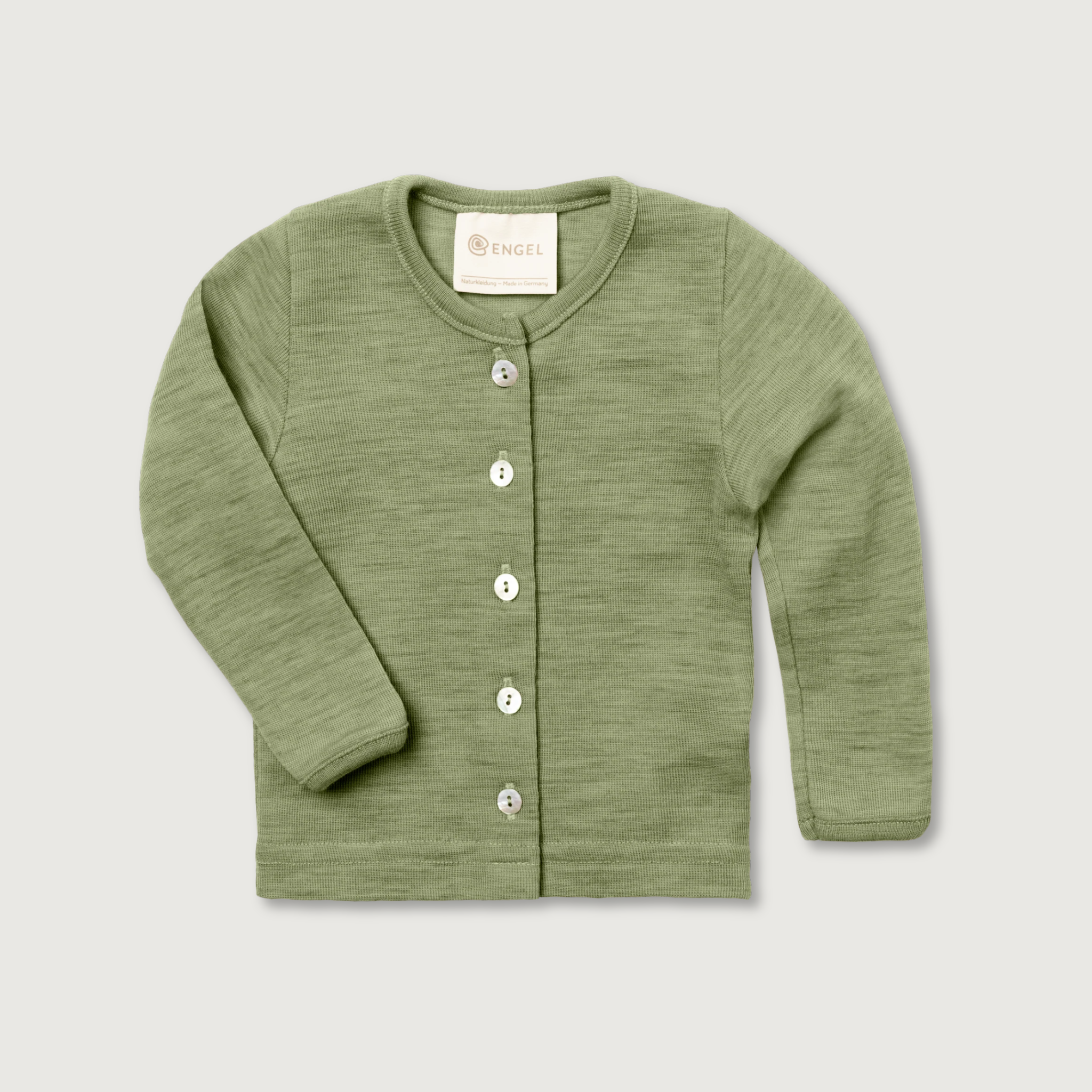 Engel Natur Merino Wool Baby Cardigan | Sage Green
