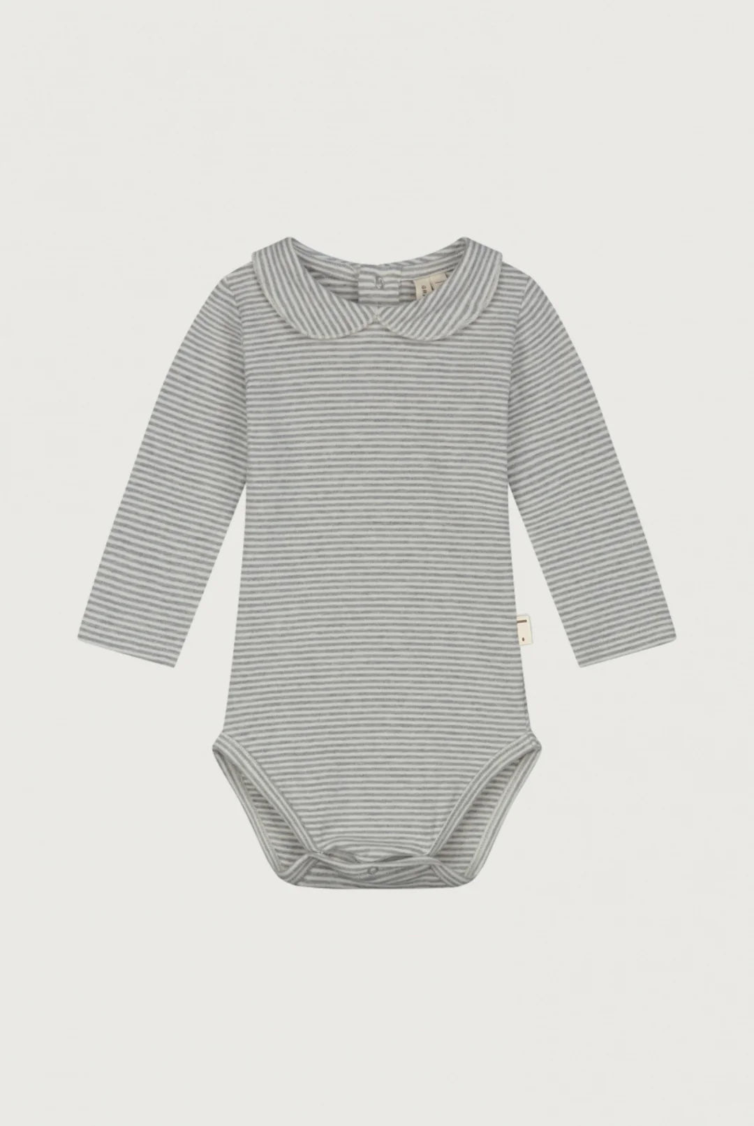 Gray Label Organic Cotton Baby Collar Onesie | Grey Melange Cream