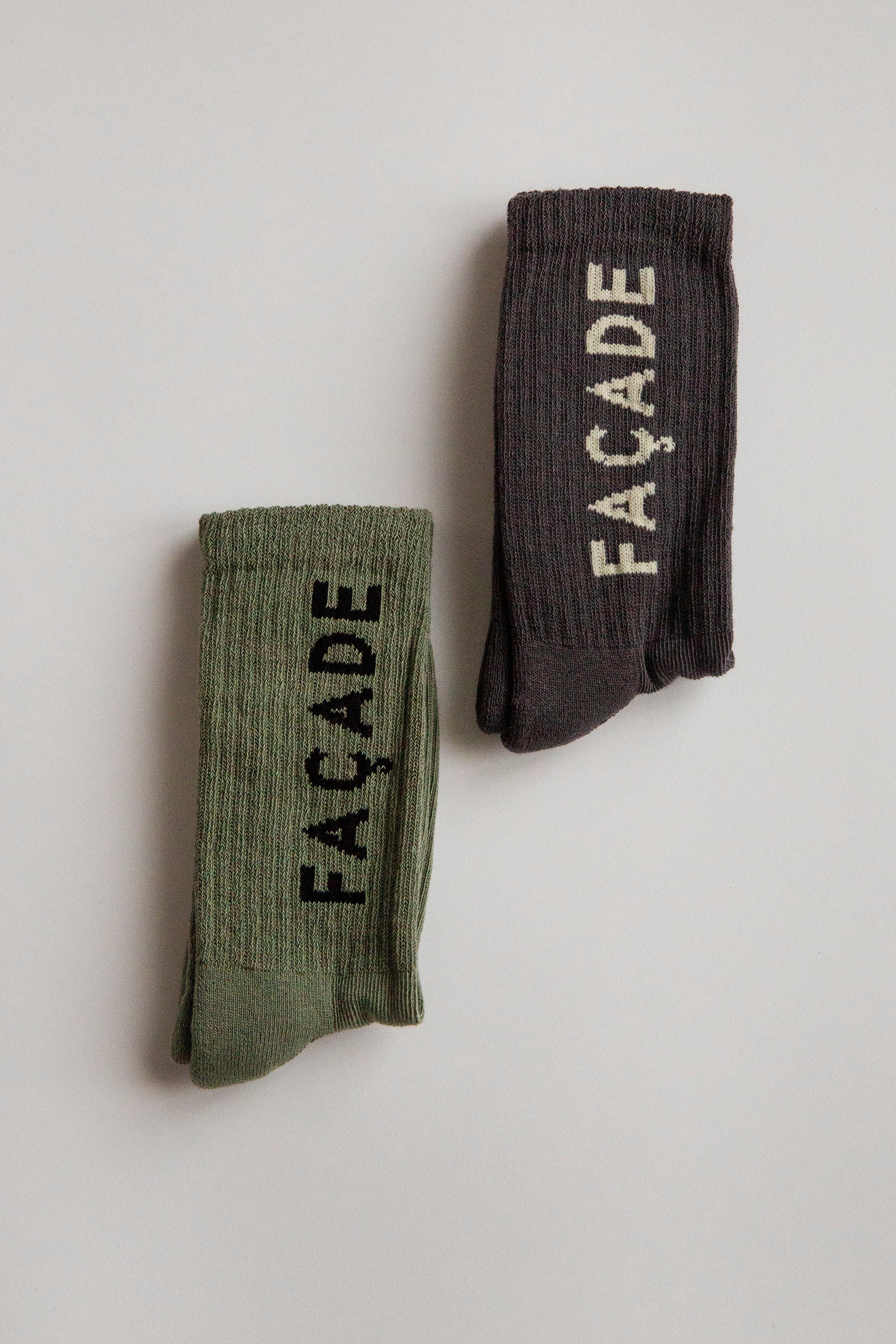 Ribbed Cotton Tube Socks by Façade, organic cotton kids socks in a ribbed knit, set of two