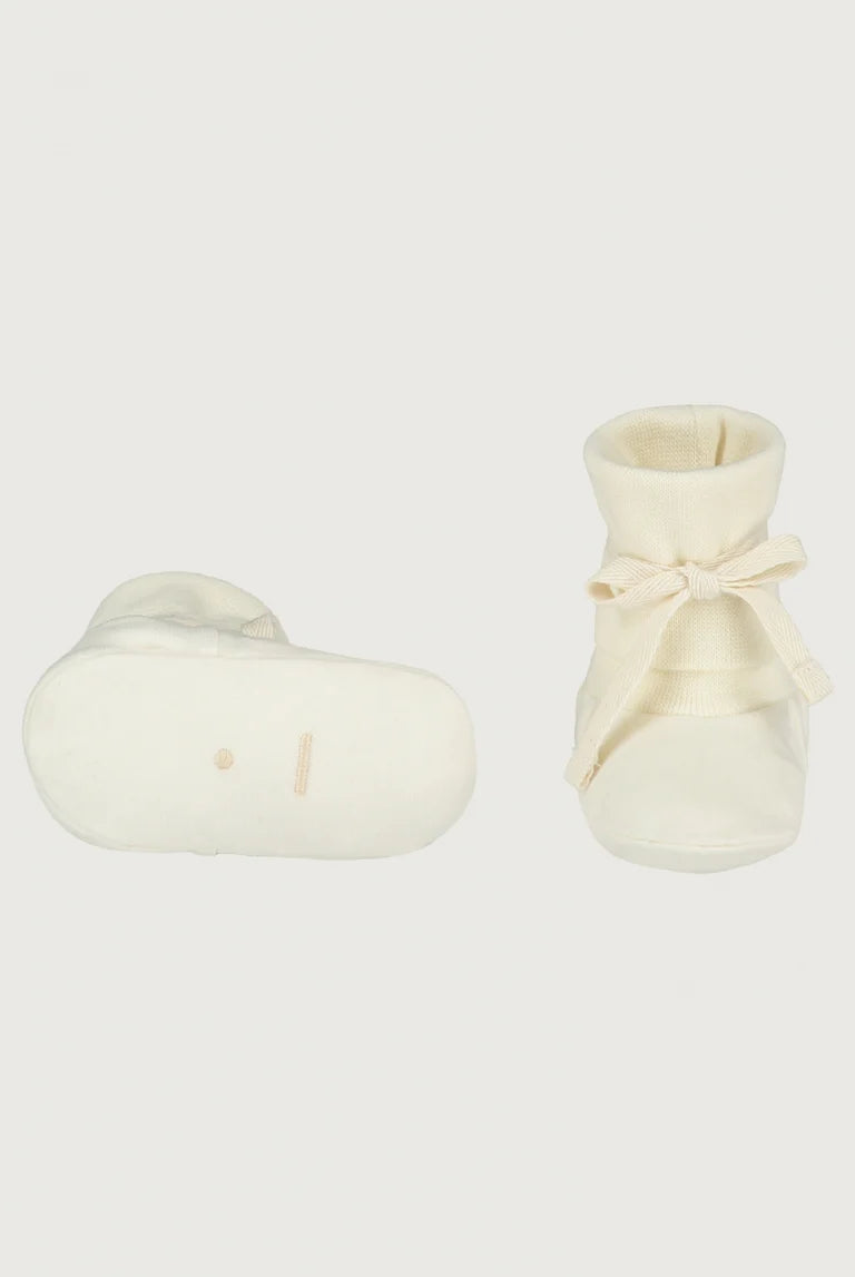 Gray Label Organic Cotton Baby Booties | — Cream