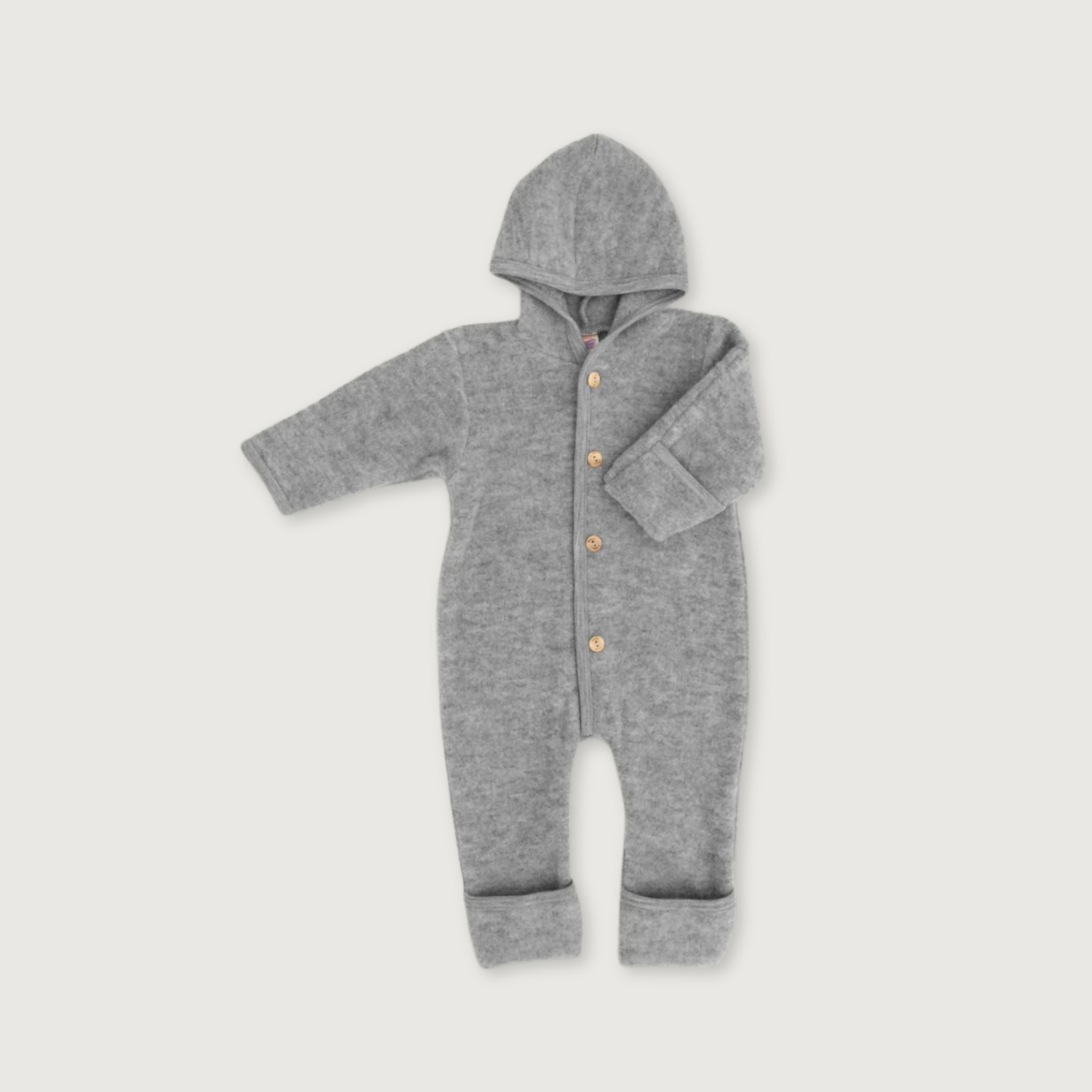 Engel Natur Merino Wool Fleece Baby Overall | Grey Melange