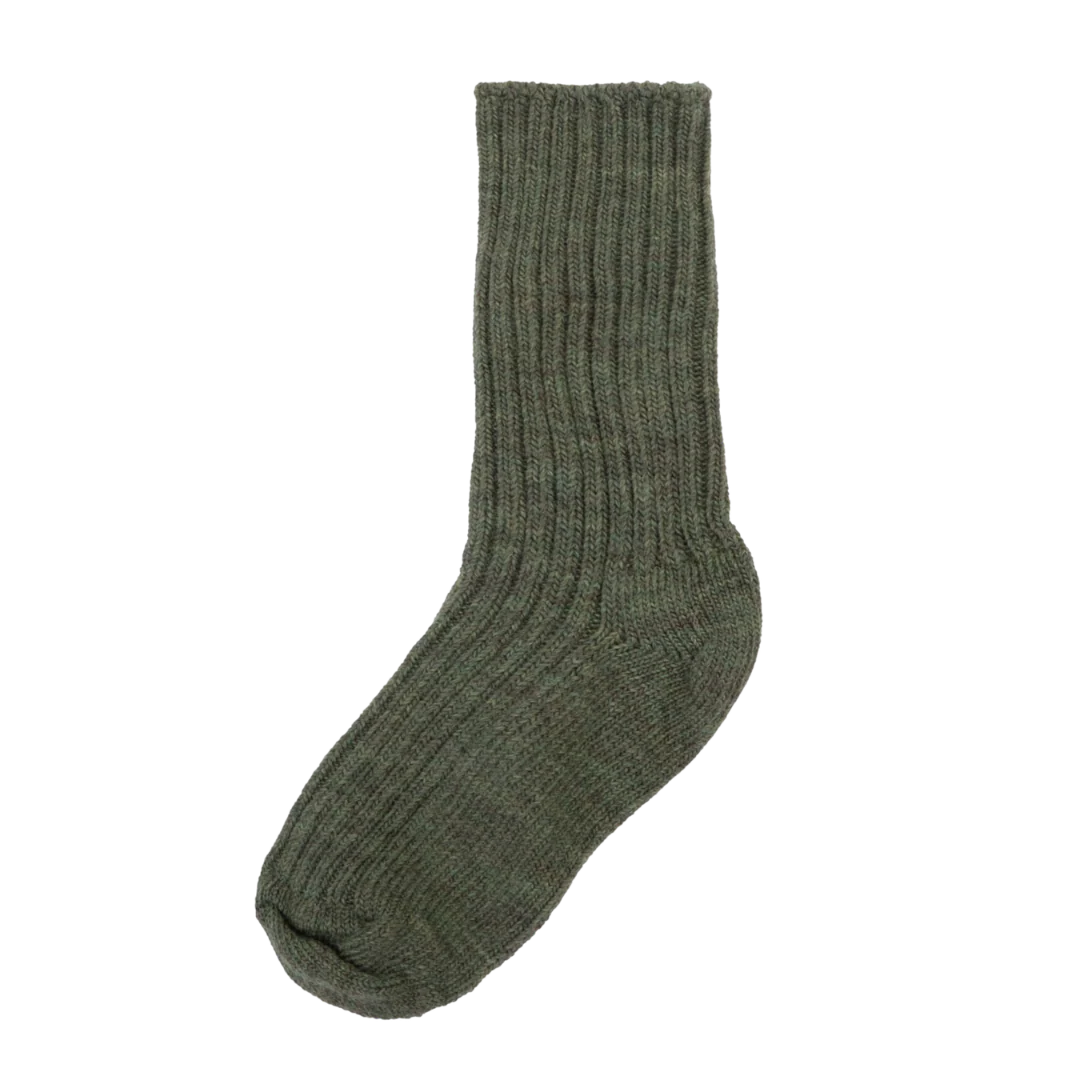 Rib Wool Socks Moss