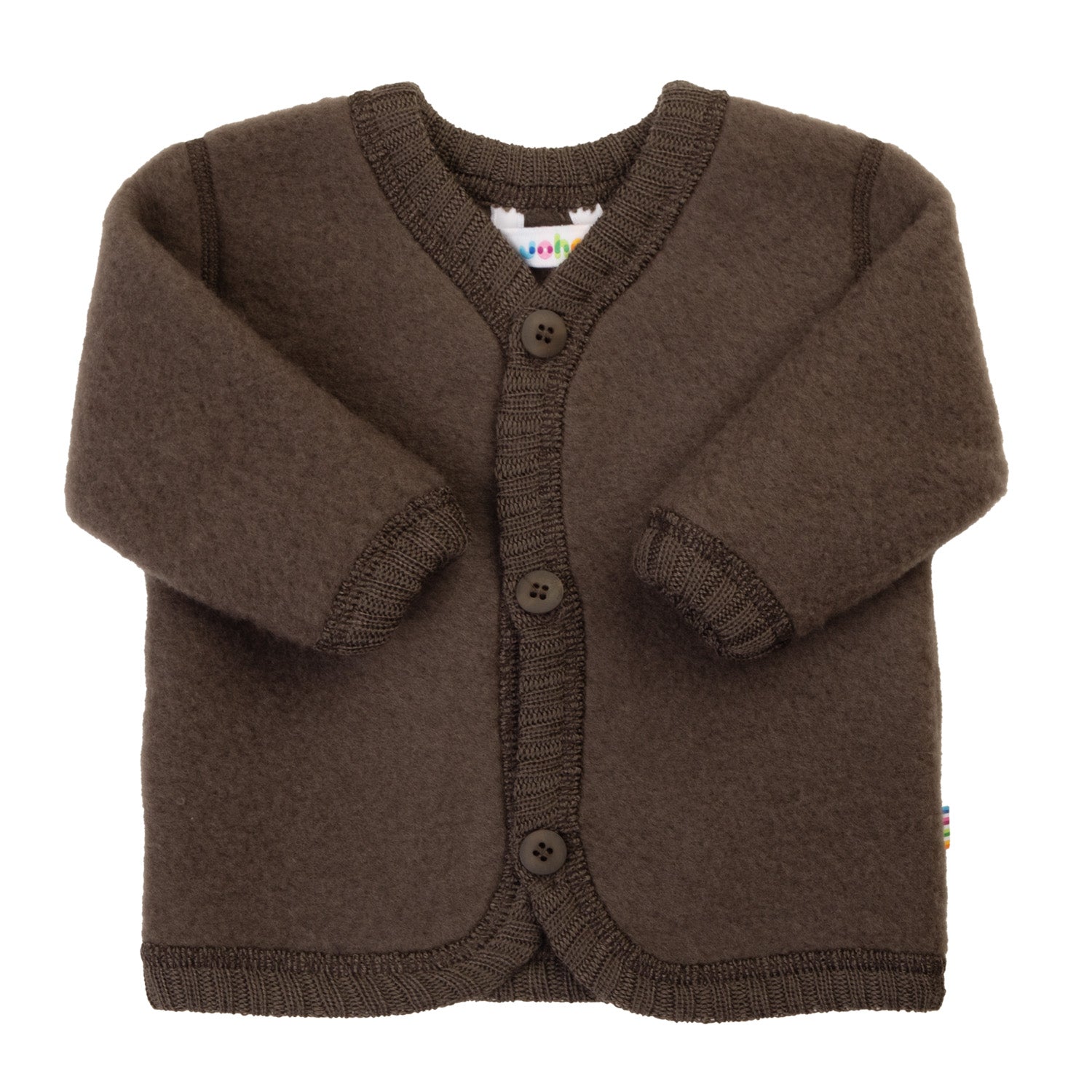 Joha Wool Fleece Cardigan in color brown