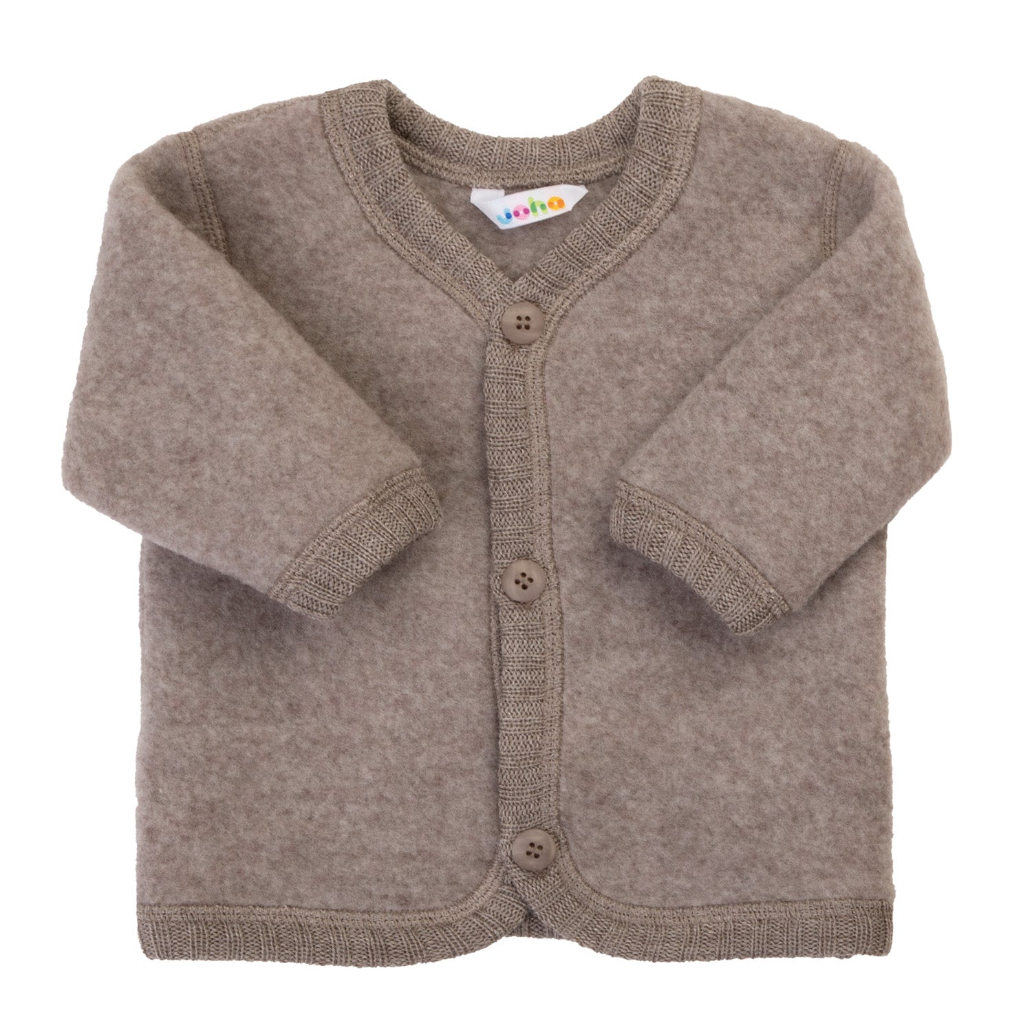 Joha wool fleece cardigan in sesame melange