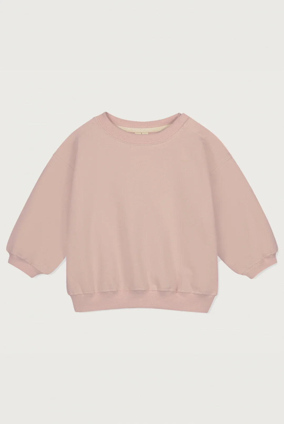 Gray Label Organic Cotton Fleece Dropped Shoulder Baby Sweater | Faded Pink