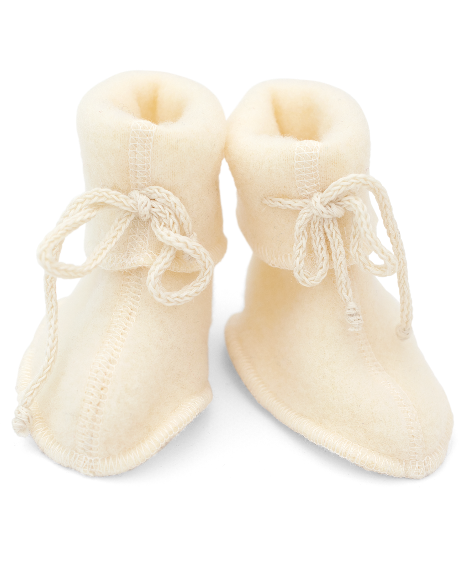 Engel Natur organic merino wool fleece baby booties in natural
