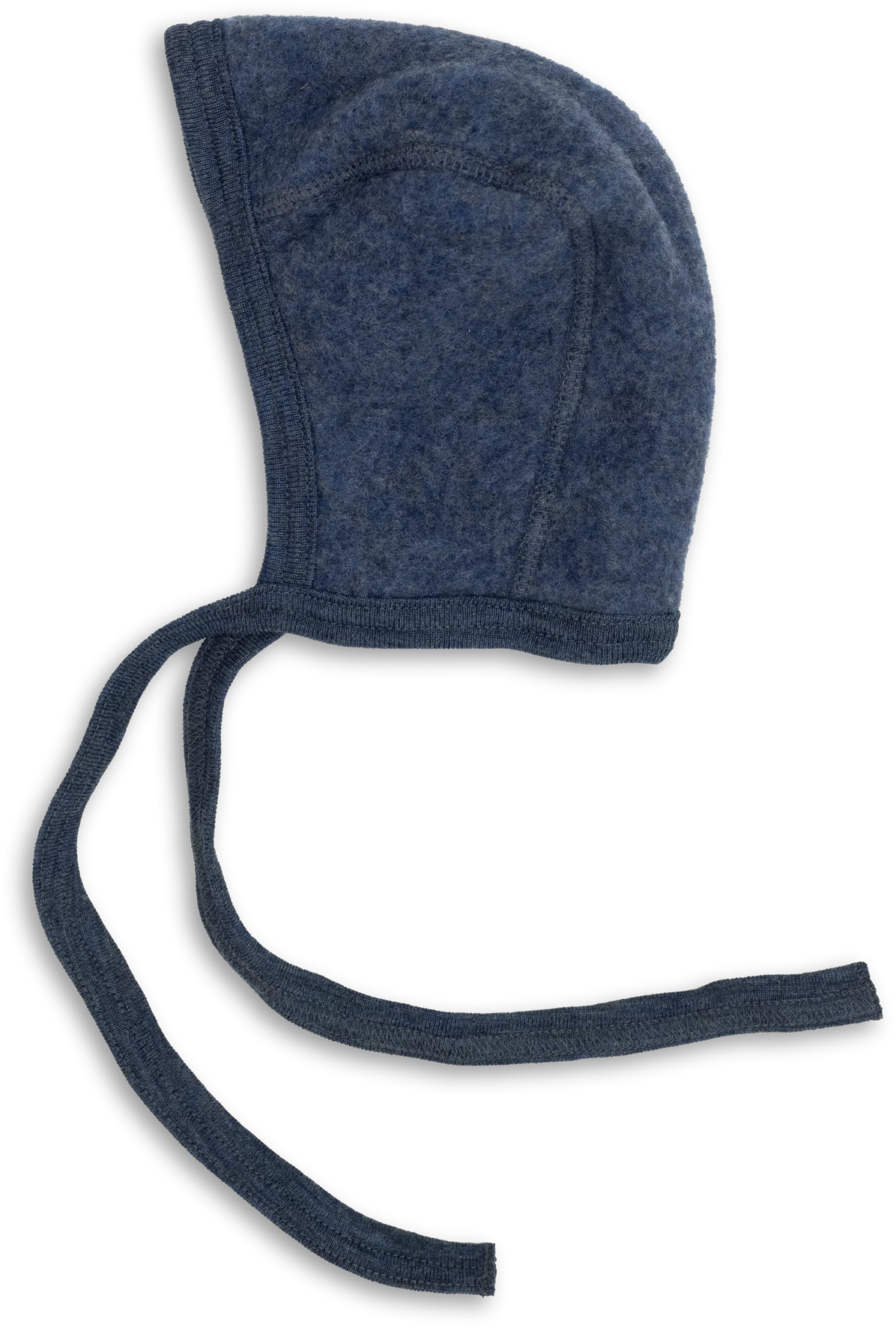 Engel Natur organic merino wool fleece baby bonnet in blue melange