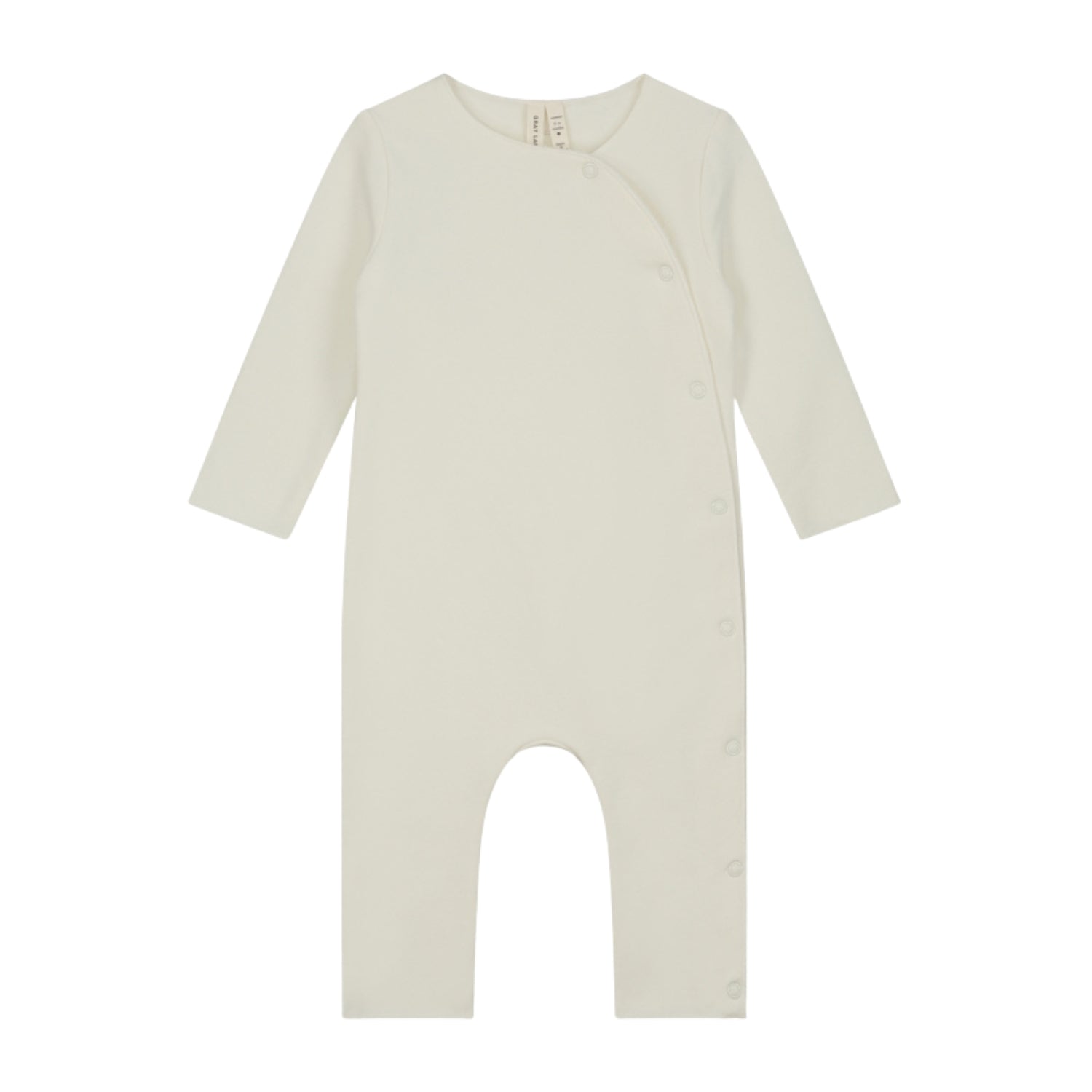 gray label organic cotton fleece baby suit cream front