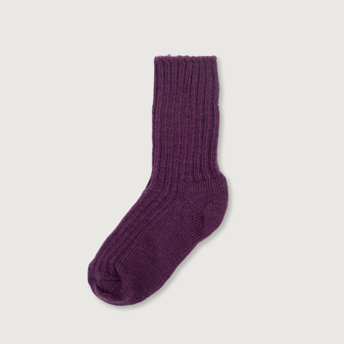 Joha Merino Wool Rib Socks | Aubergine Melange