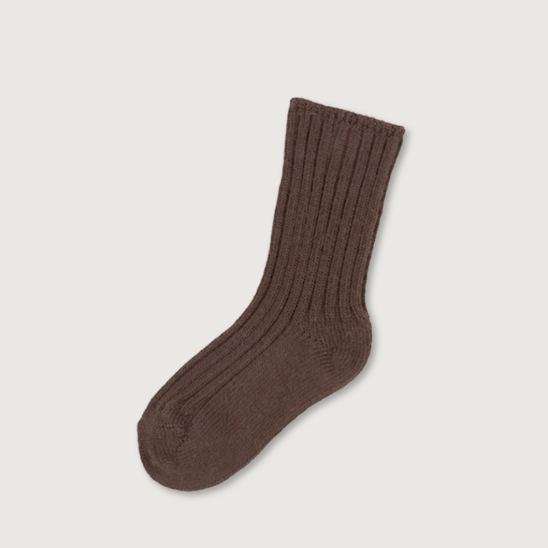 Joha Merino Wool Rib Socks | Dark Brown