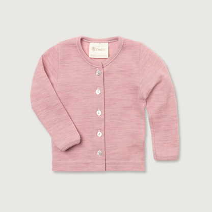 Engel Natur Merino Wool Baby Cardigan | Rosewood Melange