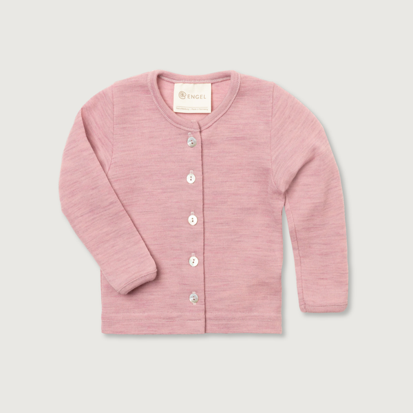 Engel Natur Merino Wool Baby Cardigan | Rosewood Melange