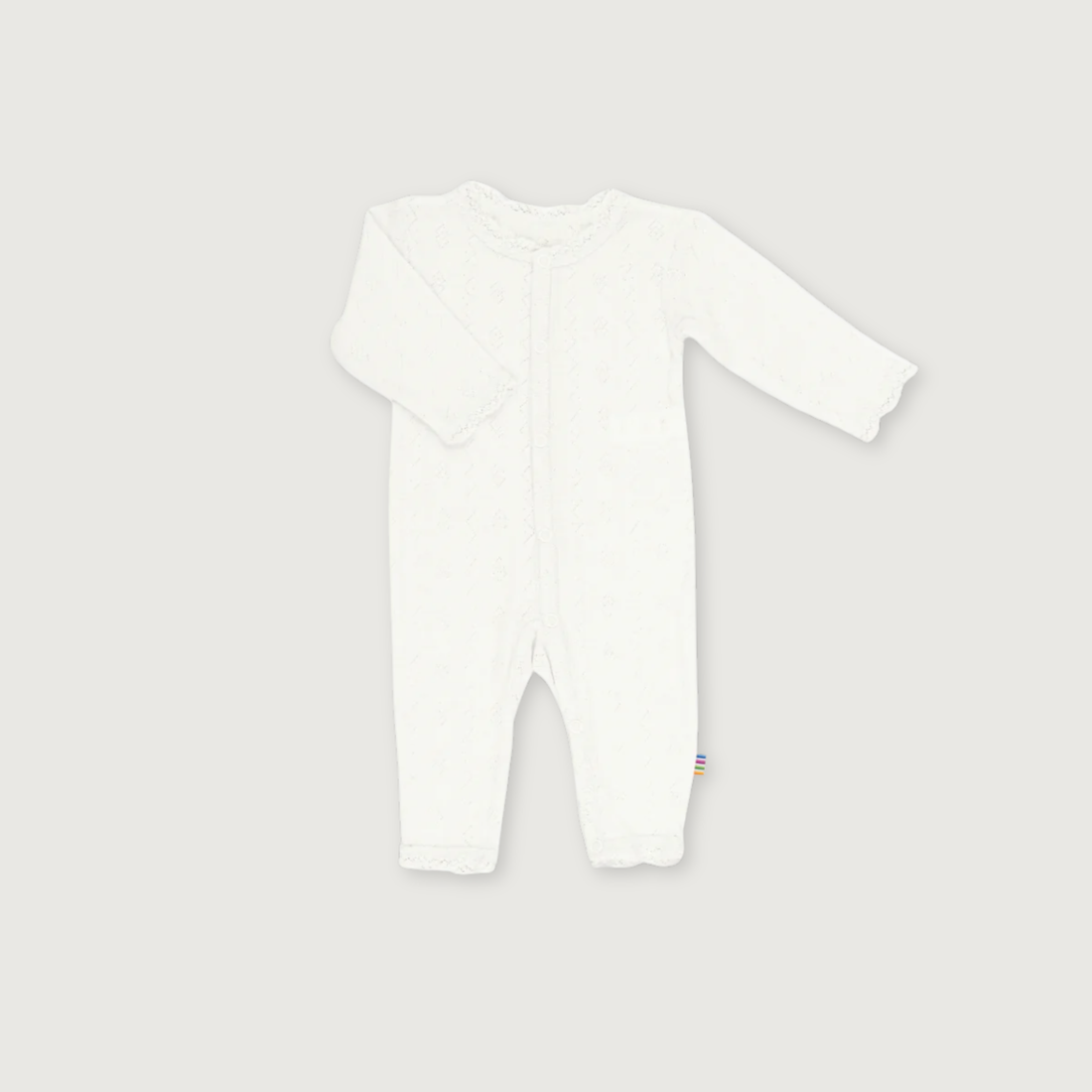 Joha Wool Silk Ajour Jumpsuit with Lace | Off White