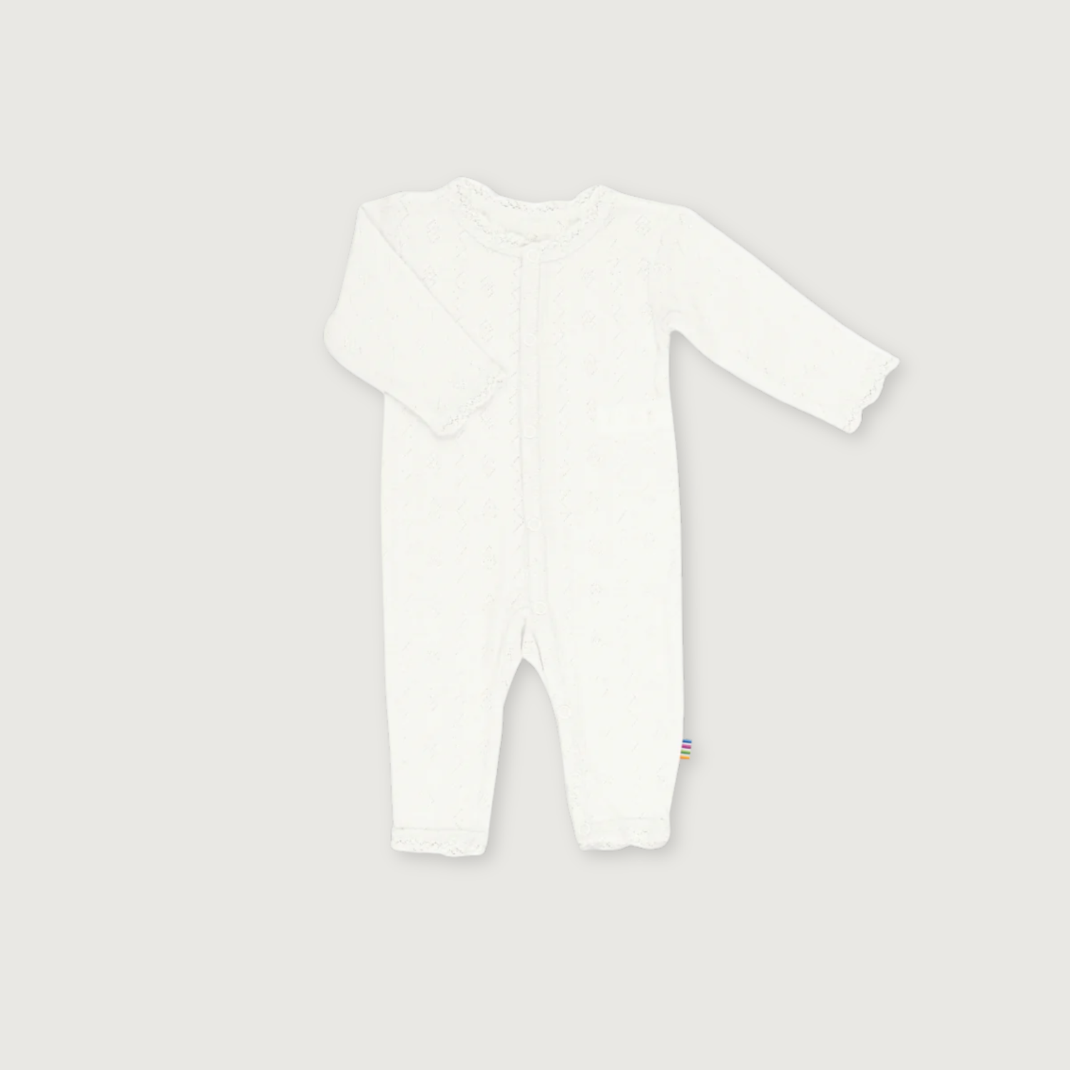 Joha Wool Silk Ajour Jumpsuit with Lace | Off White