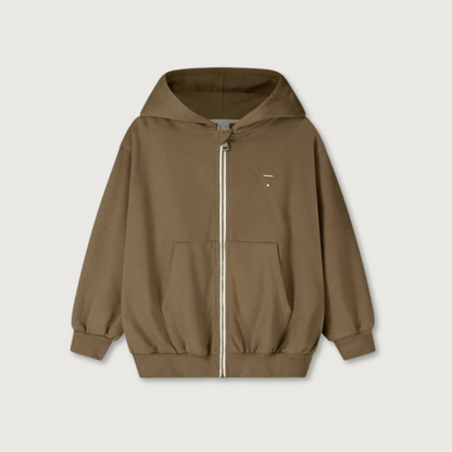 Gray Label Organic Cotton Fleece Hooded Cardigan | Woody
