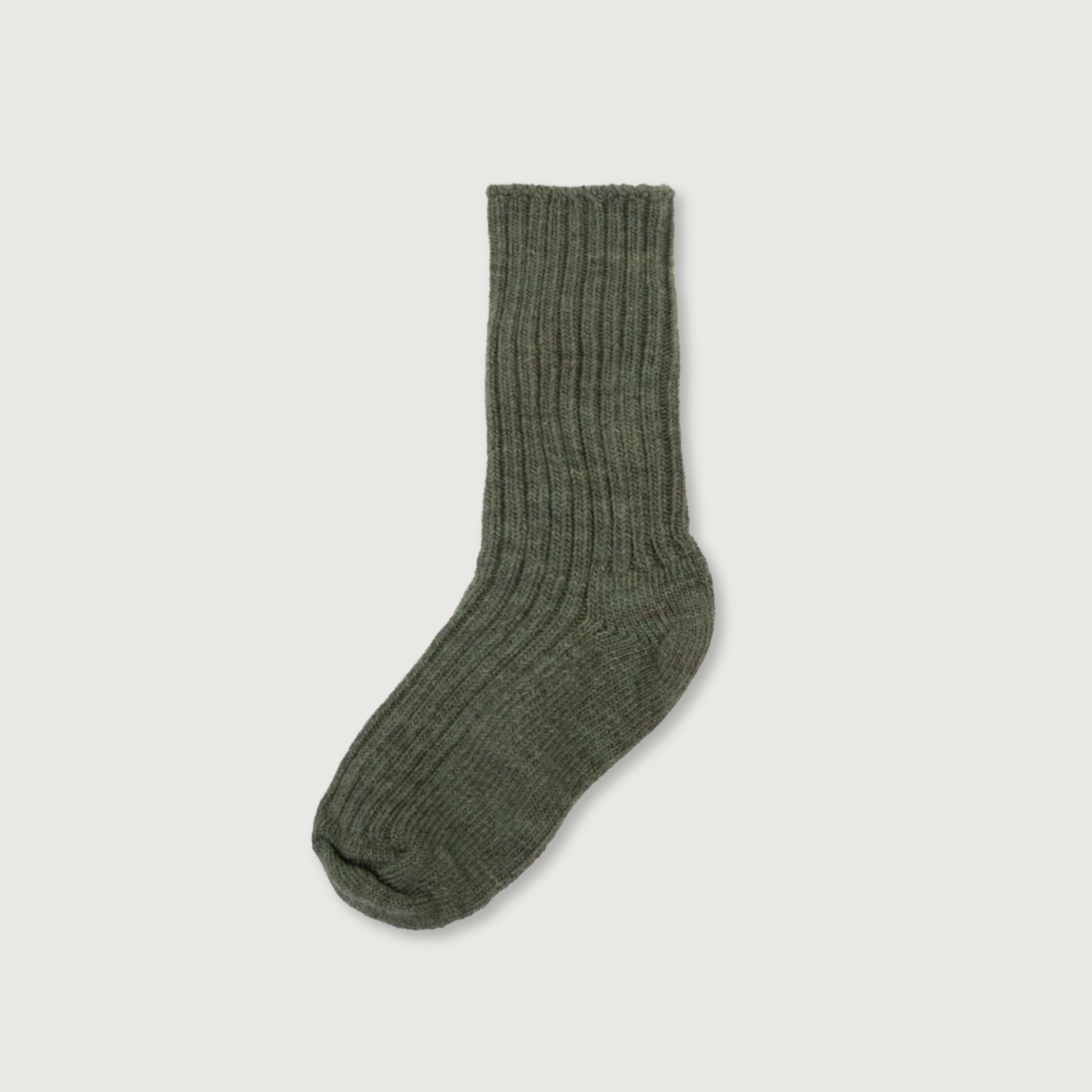 Joha Merino Wool Rib Socks | Moss Melange
