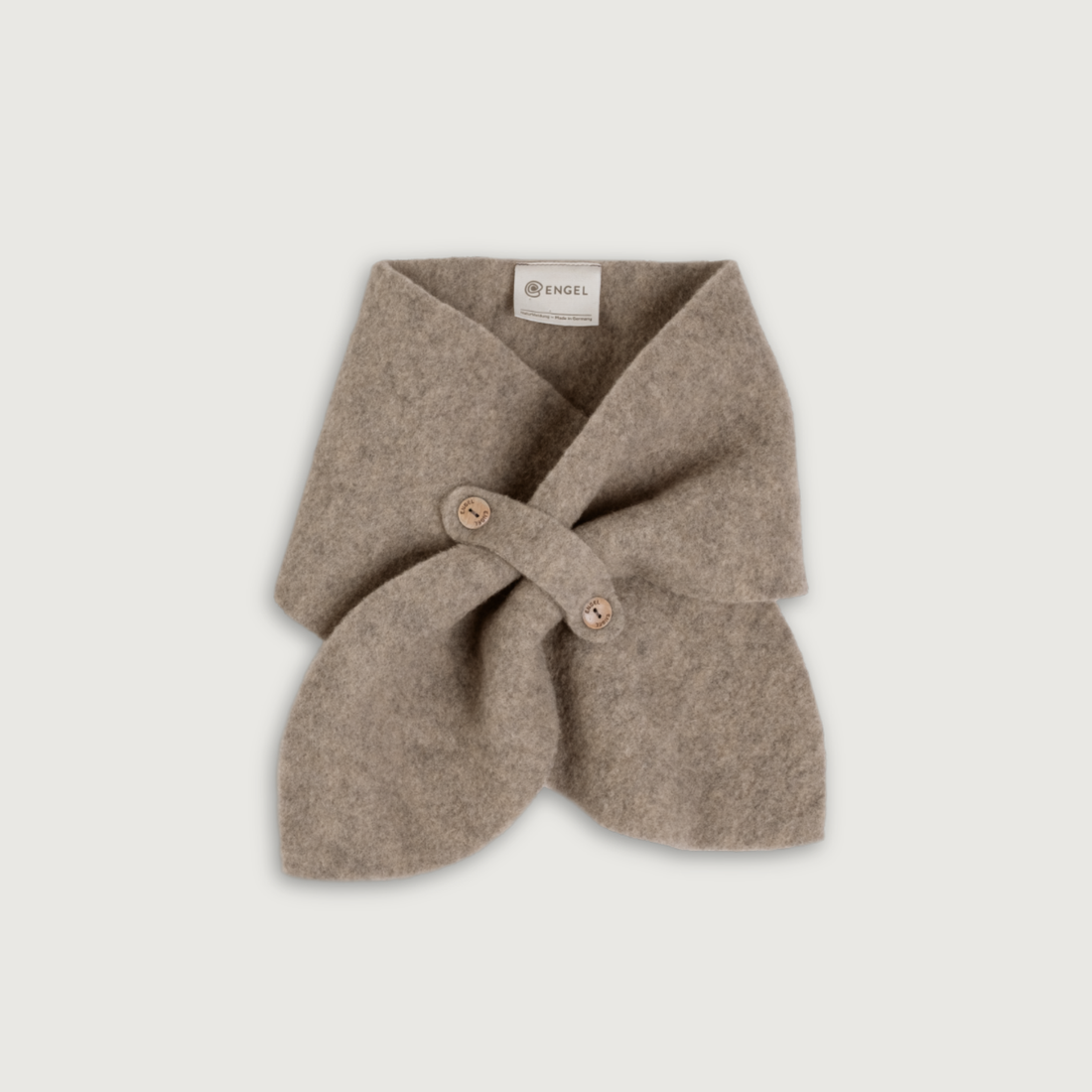 Engel Natur Merino Wool Fleece Crossover Scarf | Walnut Melange