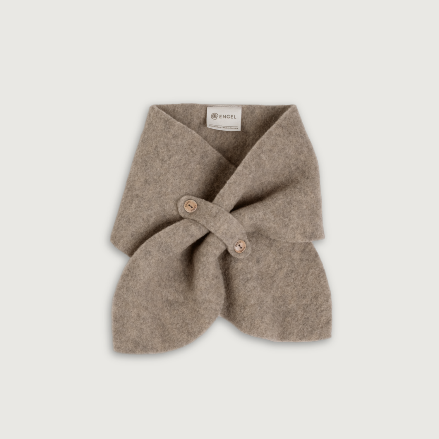 Engel Natur Merino Wool Fleece Crossover Scarf | Walnut Melange