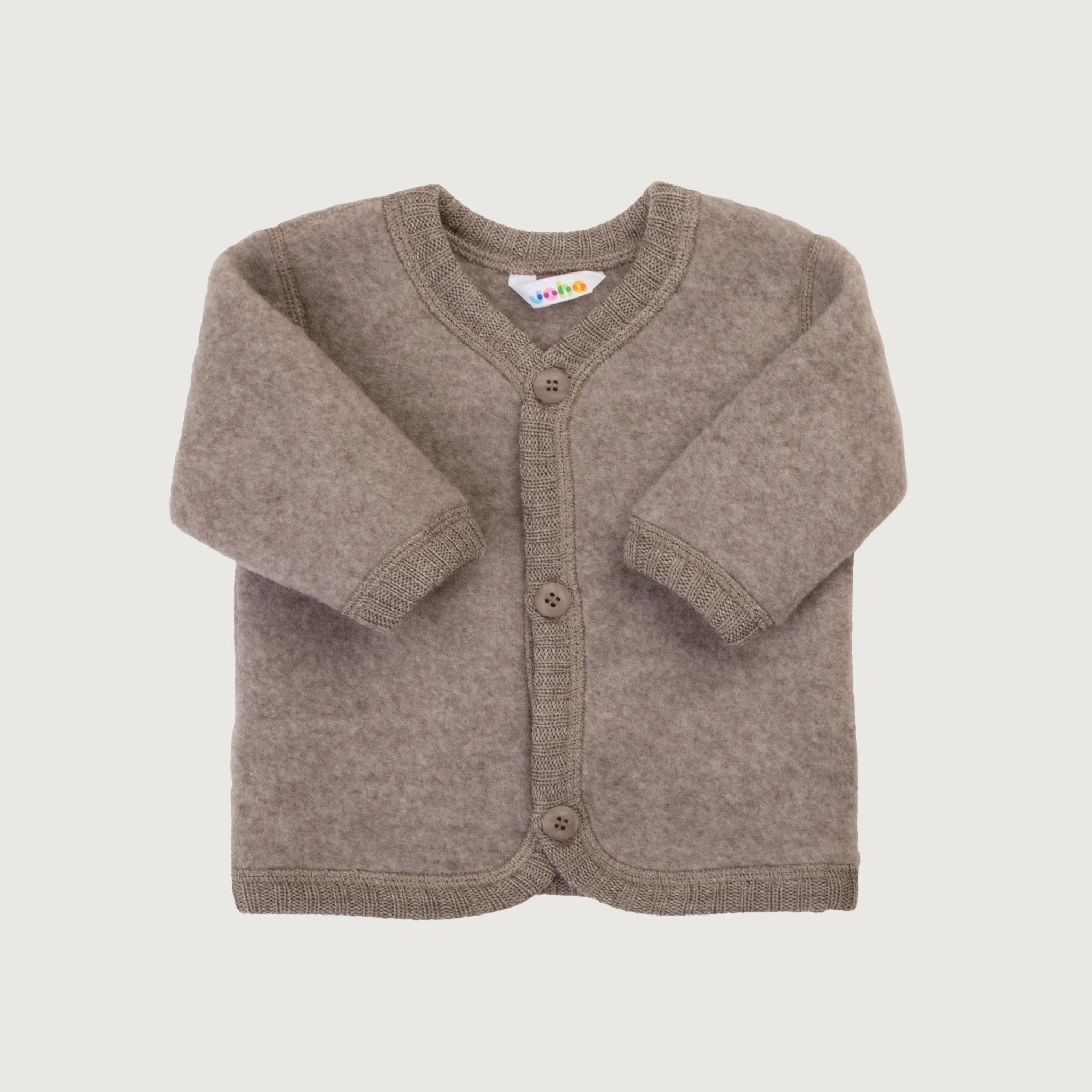Joha Wool Fleece Cardigan | Sesame Melange