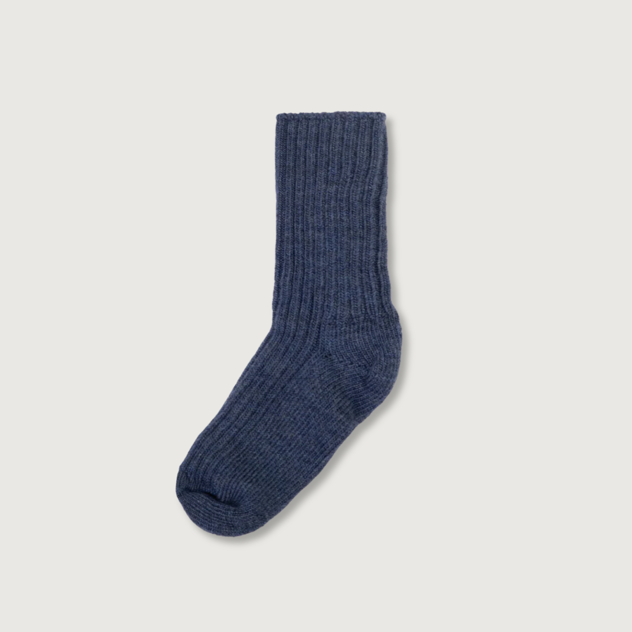 Joha Merino Wool Rib Socks | Denim Melange