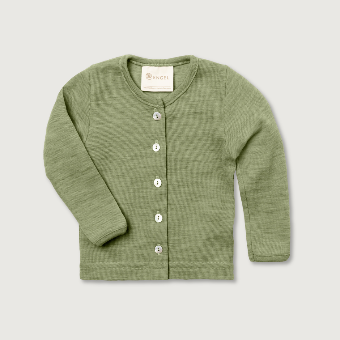 Engel Natur Merino Wool Baby Cardigan | Sage Green
