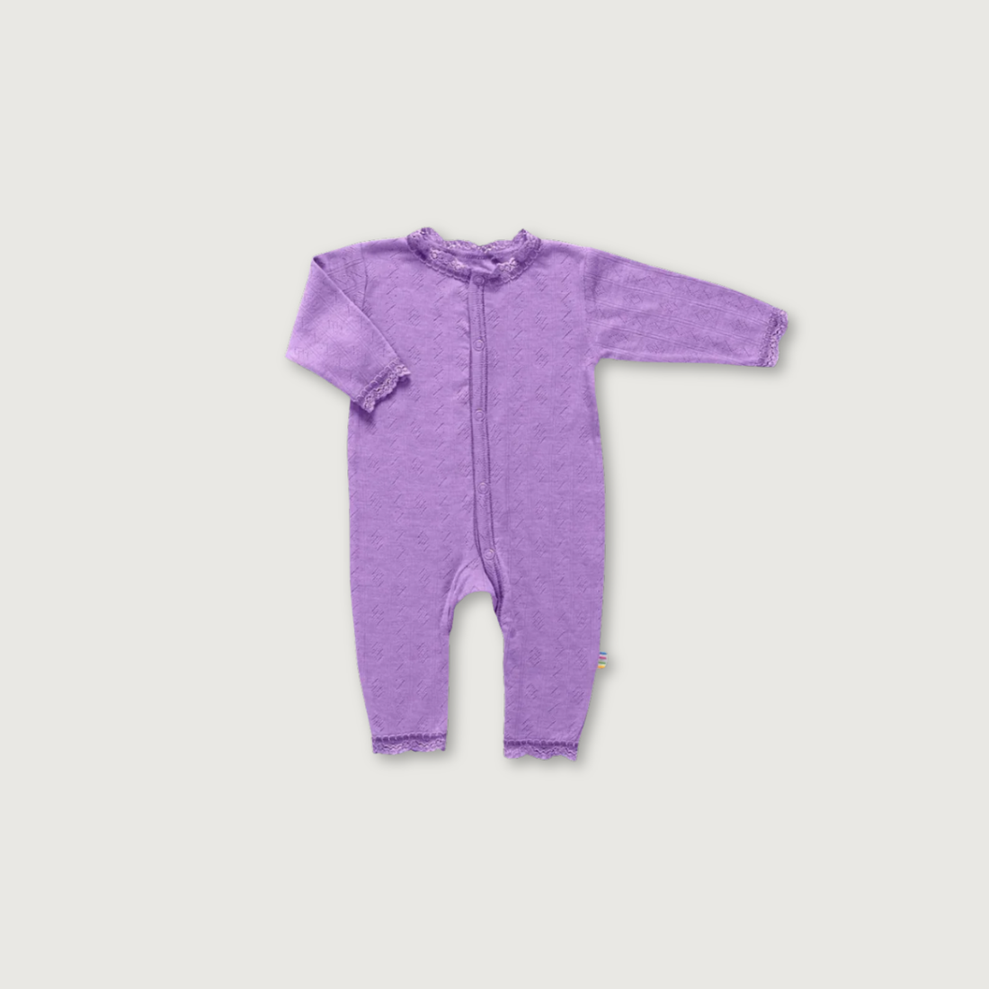 Joha Wool Silk Ajour Jumpsuit with Lace | Lilac