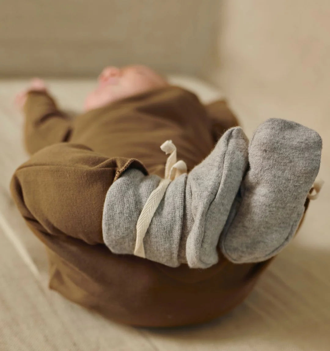Gray Label Organic Cotton Baby Booties | Grey Melange