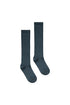 Organic cotton ribbed socks knitted from soft cotton, shown in blue grey colour