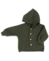 Merino wool fleece jacket made from organic merino wool, shown in green colour