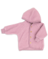 Merino wool fleece jacket made from organic merino wool, shown in pink colour