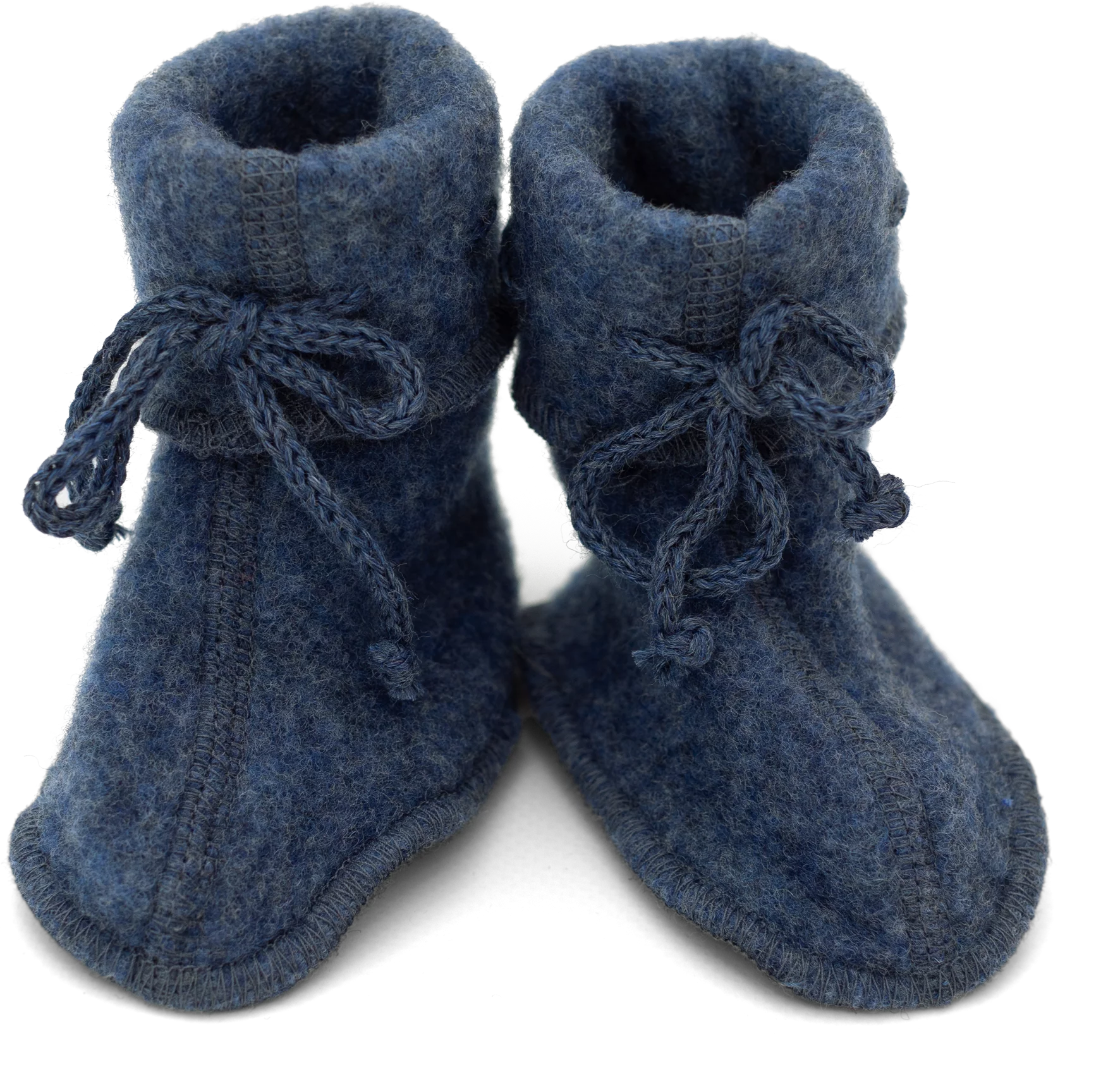 Engel Natur Merino Wool Fleece Booties | Blue Melange