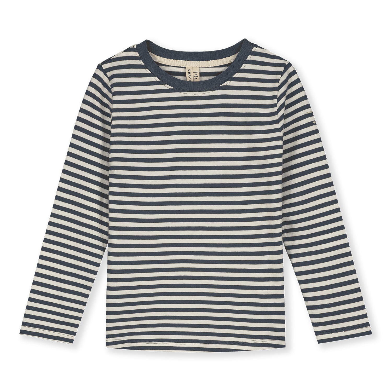 Striped Long Sleeve Gray Label Blue Gray - Front 