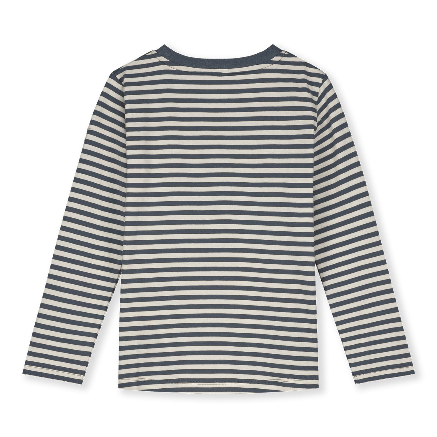 Striped Long Sleeve Gray Label Blue Gray - Back