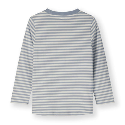 Striped long sleeve top by Gray Label in color Stone Grey - back