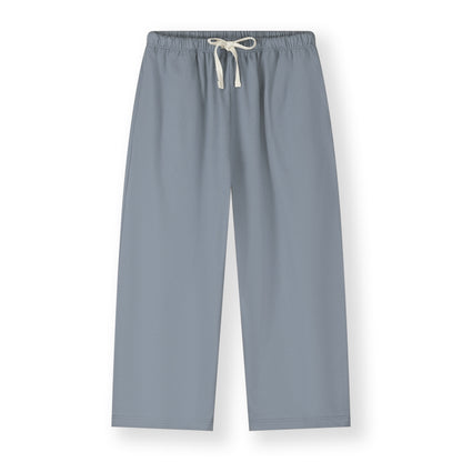 Gray Label organic cotton pull-up trousers in color stone grey - front 