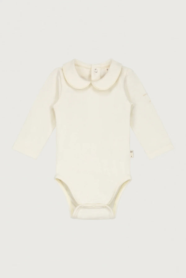 Gray Label Organic Cotton Baby Collar Onesie |  Cream
