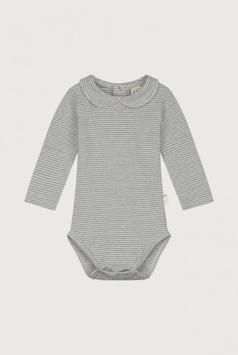 Gray Label Baby Collar Onesie GOTS | Grey Melange Cream