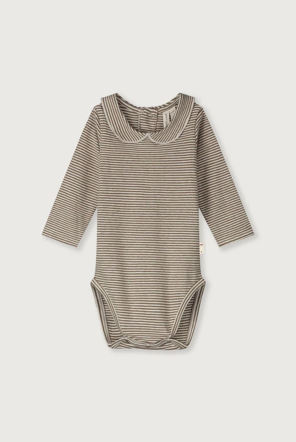 Gray Label Organic Cotton Baby Collar Onesie |  Woody Cream