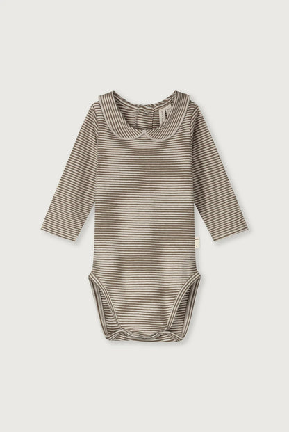 Gray Label Organic Cotton Baby Collar Onesie |  Woody Cream