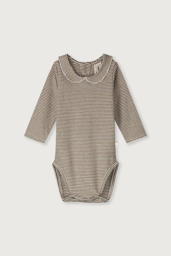 Gray Label Organic Cotton Baby Collar Onesie |  Woody Cream