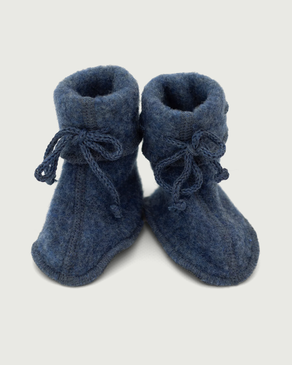 Engel Natur Merino Wool Fleece Baby Booties Blue Melange