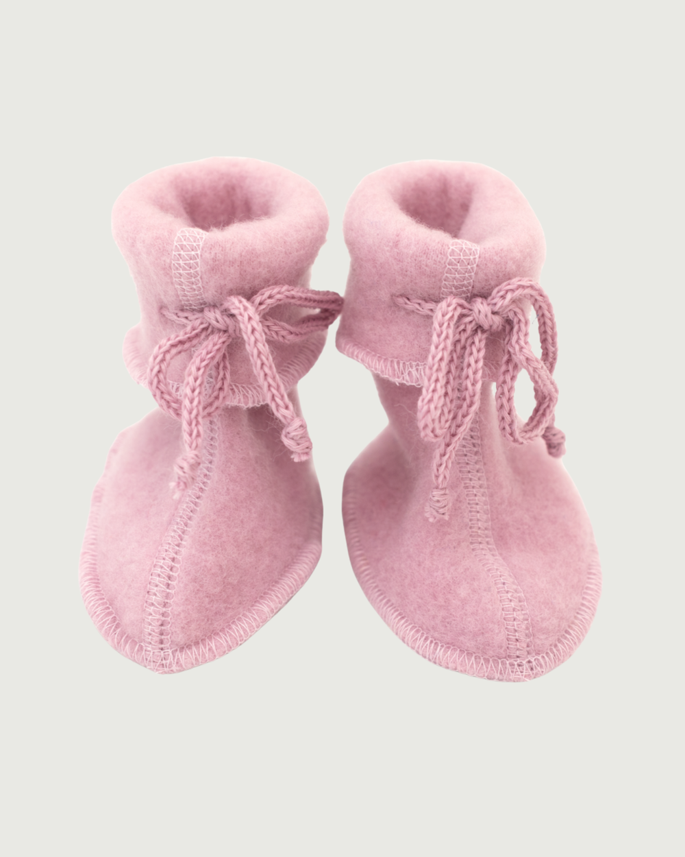 Engel Natur Merino Wool Fleece Baby Booties Rosewood Melange