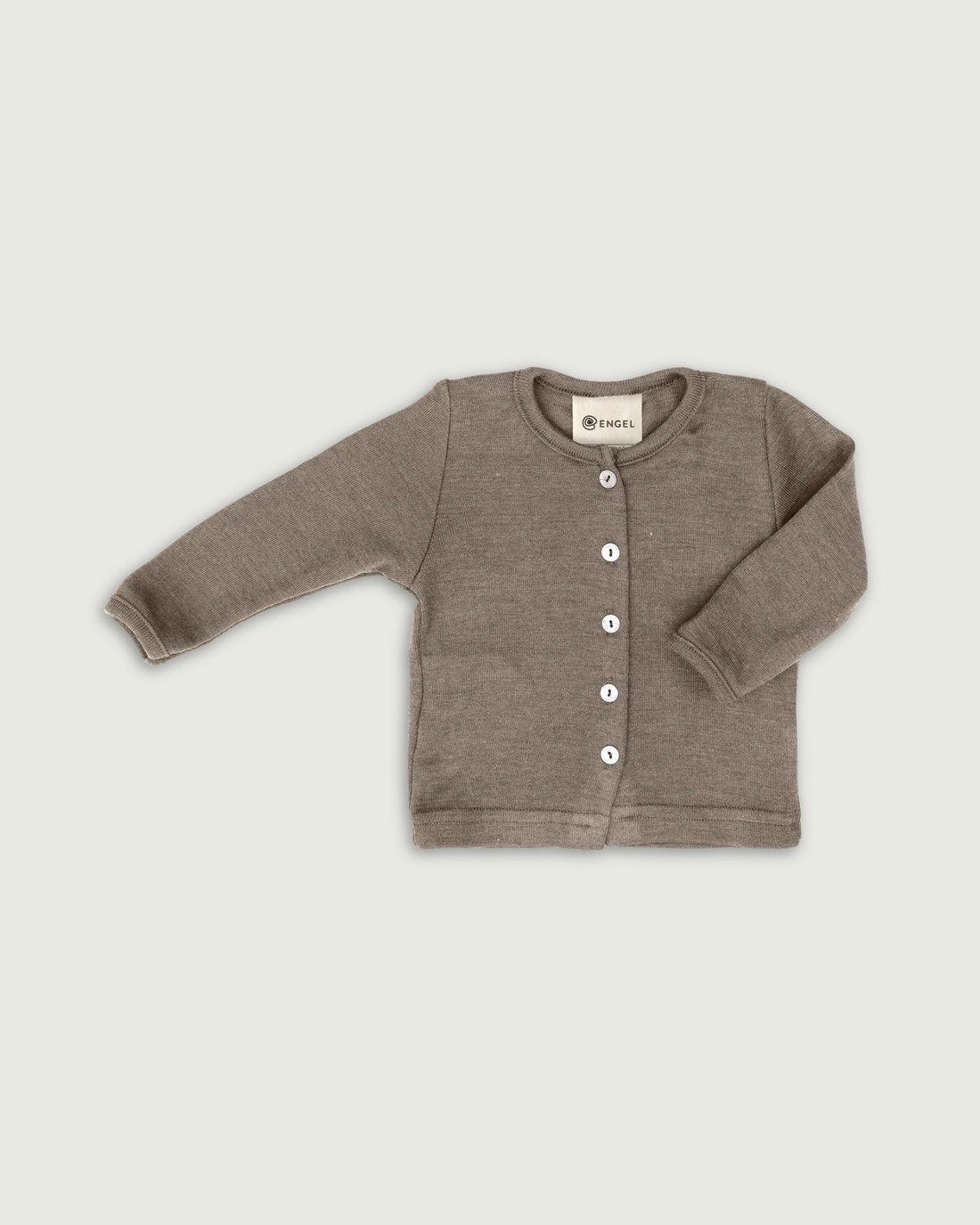 Engel Natur Wool Silk Baby Cardigan Walnut Melange