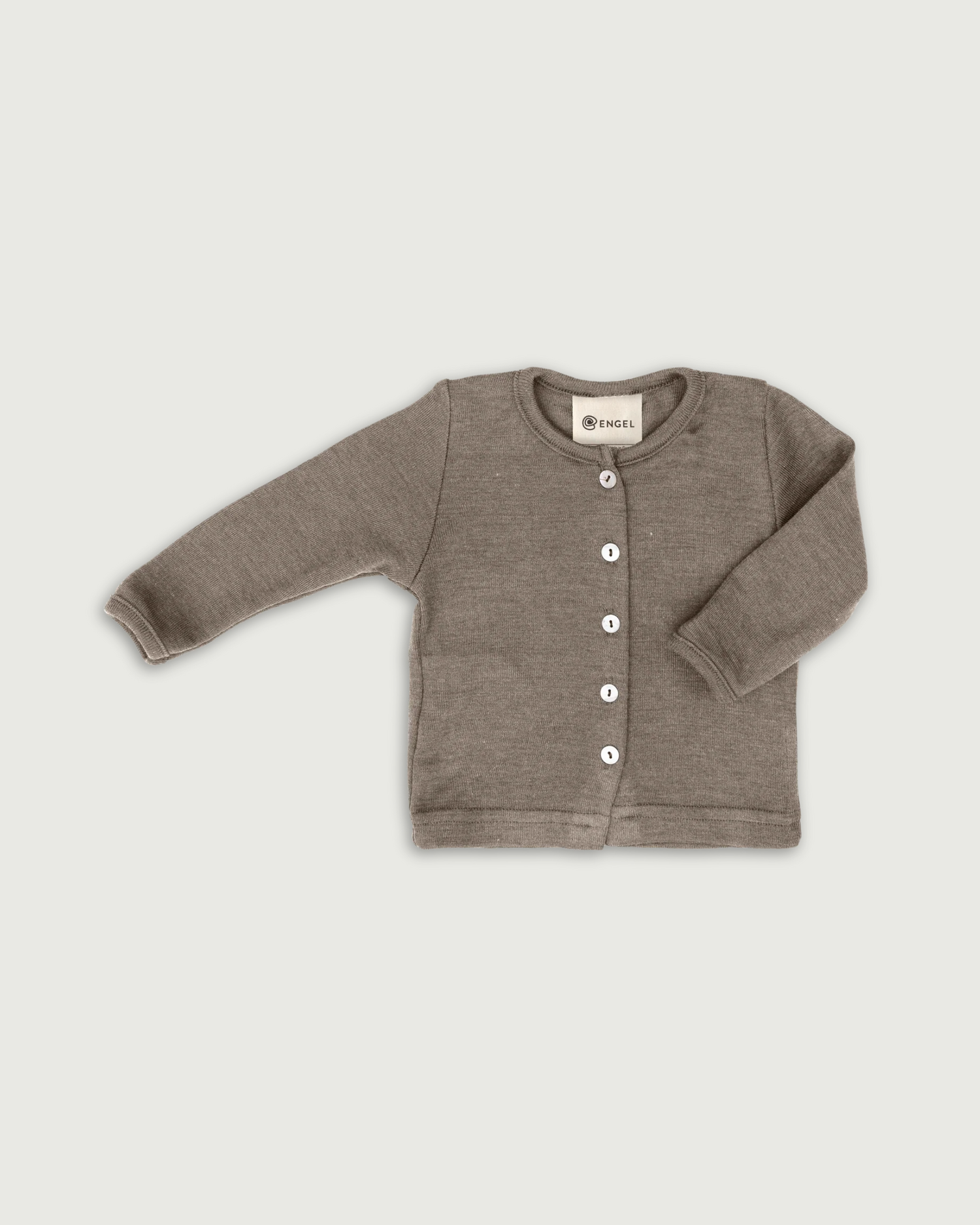 Engel Natur Wool Silk Baby Cardigan Walnut Melange