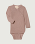 Engel Natur Wool Silk Kimono Bodysuit Dusty Pink