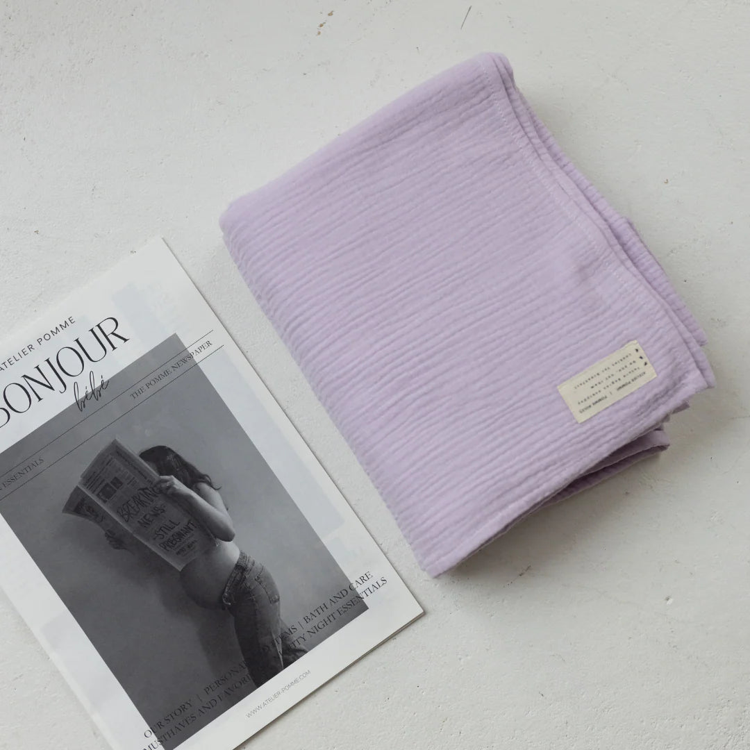Folded Lucky Lila 120x120 muslin swaddle 