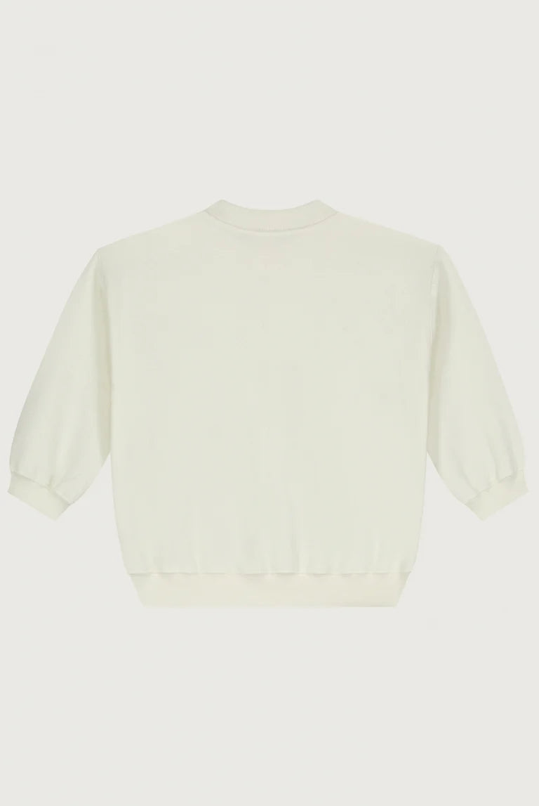 Gray Label Organic Cotton Fleece Dropped Shoulder Baby Sweater | Cream