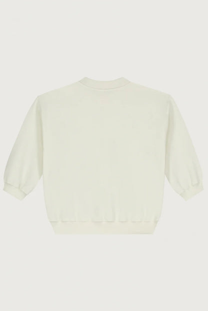 Gray Label Organic Cotton Fleece Dropped Shoulder Baby Sweater | Cream